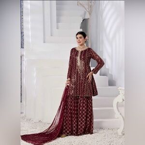 3 piece gharara pakistani suit